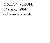 Text Box: ODILON REDON, 
Il sogno, 1904
Collezione Privata
